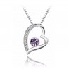 18K Plated Necklace with Crystal Heart Pendant