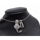 Silver Necklace with Cute Cats Couple Pendant