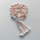 Collar largo de perlas naturales auténticas, en varios tonos