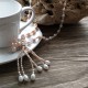 Collar largo de perlas naturales auténticas, en varios tonos