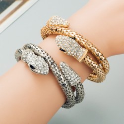 Pulsera brazalete con forma de serpiente plateado o dorado