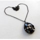 Long Gun Metal Color Necklace with Crystal Waterdrop pendant