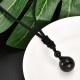 Natural Stone Black Obsidian Beads Pendant Necklace