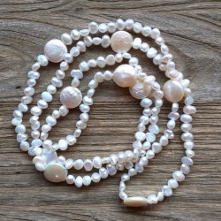 White Nugget Pearl Necklace with Coin Pearls