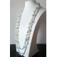 Freshwater Pearls and Aquamarine Long Strand Necklace