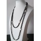 Black Onyx Faceted Sparking Real Freshwater Pearl Necklace