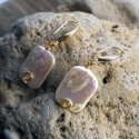 Natural Freshwater Baroque Pearl Dangle Earrings with Gold Metal Wire