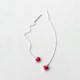 Pendientes de plata 925 estilo minimalista con corazón rojo