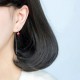 925 Sterling Silver Red Heart Earrings Minimalist Style