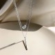 Minimalist Style 925 Sterling Silver Double PendantGeometric Necklace