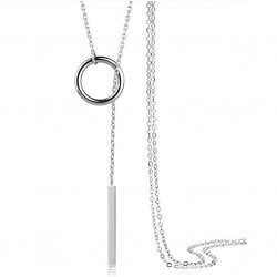 Minimalist Style Long Sterling Silver necklace