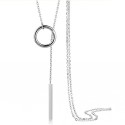 Collar largo fino y elegante de plata 925 estilo minimalista