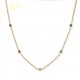 Collar de moda minimalista dorado con cristales Zirconita Cúbica colores Arco Iris