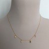 Fine Gold Chain Minimalist Necklace with Cubic Zircon Pendants