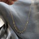Fine Minimalist Style Gold Chain Necklace with Cubic Zircon Waterdrop Pendants