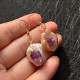 Big Irregular Baroque Pearl Earrings with Raw Amethyst Natural Stone