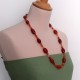 Pink or Brown Dragon Veins Agate Long Handmade Necklace