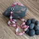Collar artesanal de piedras naturales ágata rosa o marrón