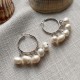 Natural Freshwater Pearl Circle Earrings