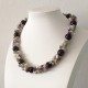 Amethyst Gemstone, Crystal, Peridot and Fresh Water Pearl Necklace