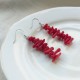 Natural Red Coral Drop Earrings