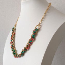 Necklace with colorful or black beads