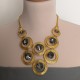 Vintage Gold Color Choker Necklace with Crystals
