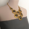Vintage Gold Color Choker Necklace with Crystals