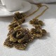 Vintage Metal Flower Statement Necklace