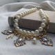 Statement Necklace with Pearls, Crystals and LOVE Pendant