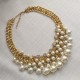Maxi Acrylic Pearls and Crystals Statement Necklace
