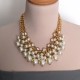 Maxi Acrylic Pearls and Crystals Statement Necklace