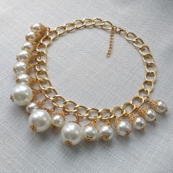 Pearl Water Drops Statement Necklace