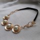Original collar Art Deco, de metal dorado y perlas