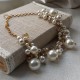 Fashion Necklace with Big and Small Pearls and Crystals 