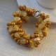 Natural Citrine and Golden Color Dyed Pearls Bracelet
