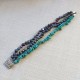 Original Handmade Black Pearls and Blue Turquoise twisted Bracelet
