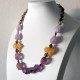 Handmade Unique Jewelry Necklace with Amethyst and Citrine