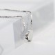 Fine Silver Minimalist Style Women Necklace with Heart Pendant