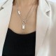 Women Fashion Double Layers Necklace with Acrylic Biwa Pearl