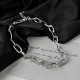Trendy Silver Chain Fashion Necklace with CZ Crystals