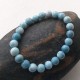 Natural Dominican Larimar Stone Beads Elastic Bracelet