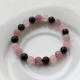 Natural Stone Beads Elastic Bracelet, Rose and Cherry Quartz with Garnet