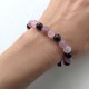 Natural Stone Beads Elastic Bracelet, Rose and Cherry Quartz with Garnet