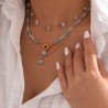 Bohemia Multilayer Necklace with Blue Crystals and Stones