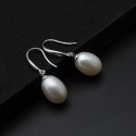 Natural Water Drop Black or White Freshwater Pearl Earrings