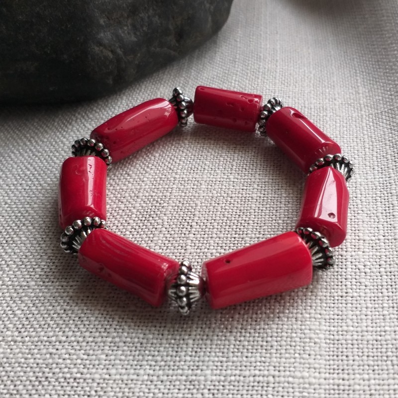 Buy Online Red Coral Bracelet 7 MM  Best Price