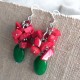 Pendientes artesanales de Coral Rojo y Jade Verde
