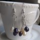 Silver Hook Earrings with Natural Pearl Pendants