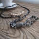 Set of 2 Necklaces with Natural Pearls, Agatha and Onyx